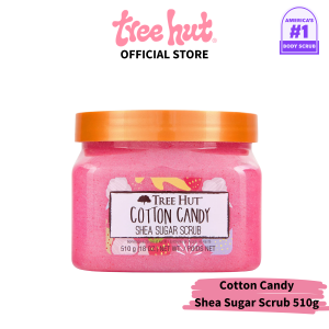 Tree Hut Shea Sugar Body Scrub Cotton Candy 510g Antioxidant Brightening and Plumping Skin with Hydration