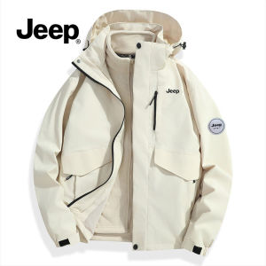 Jeep thể thao ngoài trời Áo Khoác Đi Bộ Đường Dài Chống Nước nữ 3 trong 1 có thể tháo rời cộng với áo khoác dày nhung Áo khoác đa chức năng chống gió và không thấm nước áo khoác Jacket ấm nữ leo núi