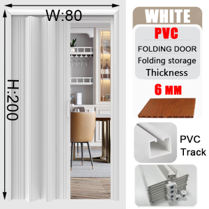 【Fast delivery】Folding Door Pvc 6mm Accordion Sliding Door Waterproof Space-Saving Easy To Install Partition door Bathroom Kitchen Environmentally Friendly Material Silent Door Oil Fume Partition Door