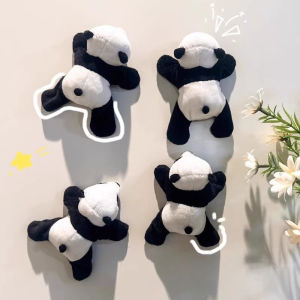 ตุ๊กตาน่ารักแพนด้าแม่เหล็กติดตู้เย็นบ้านตลก ทําเอง ตู้เย็นตกแต่งห้องครัวของขวัญกระดานข้อความโพสต์หมายเหตุน่ารักสร้างสรรค์สติกเกอร์