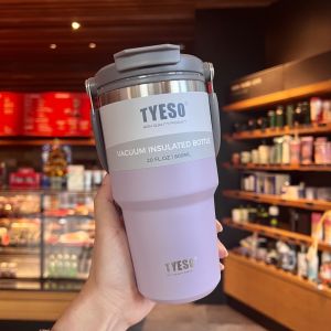 [SG Instock] Tyeso Tumbler With Handle 750/900ml Stainless Steel Double Layer Insulated Thermos Flask Water Bottle