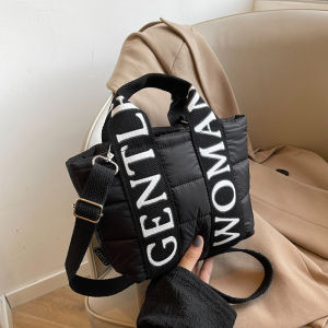FQ1 Gentle Women Thailand Letter Crossbody Bag For Women Popular Casual Nylon Bucket Shoulder Bag QF1