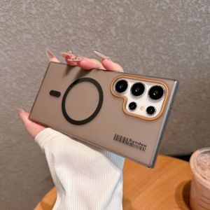 S25 Ultra Matte Magnetic Case สําหรับ Samsung Galaxy S25 Plus S24 Ultra S23 S22 Double Color Hard PC Ultra Slim 061