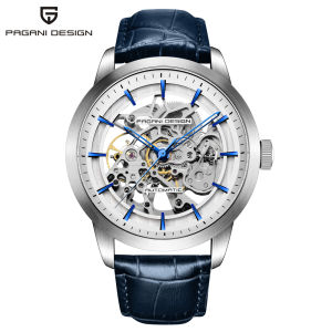 PAGANI DESIGN Top Brand Simple Fashion Men Watch Luxury Skeleton Hollow Genuine Leather Strap Mens Wristwatch New Automatic Mechanical Stainless Steel Male Clock