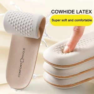 EQUITY Soft Padding Sports Insole Leather Latex Shock Absorbing Cowhide Insoles Durable Foot Care Arch Support Insoles