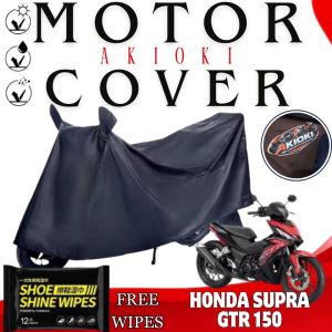 ROS Honda SUPRA GTR 150 Motorcycle Cover Universal Fit AKIOKI Motor Cover Black With Shoe Wipes & Storage Bag