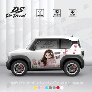 [TẶNG GẠT DÁN] Tem dán xe VF3 - Ds Decal - Decal cao cấp chống nước bên màu bảo vệ sơn zin - Mã 03