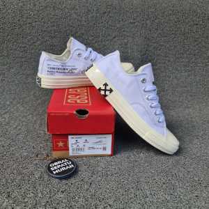 OBRAL SEPATU SNEAKERS CONVERSEEE 70S LOW X OFF WHITE GLOSSY IMPORT QUALITY 37-43 SEPATU HITAM KANVAS SNEAKERS SEKOLAH KERJA MURAH 100%