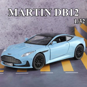 【RUM】1:32 Scale Aston Martin DB12 Alloy Car Model Light & Sound Effect Diecast Car Toys for Boys Birthday Gift Kids Toys Car Collection