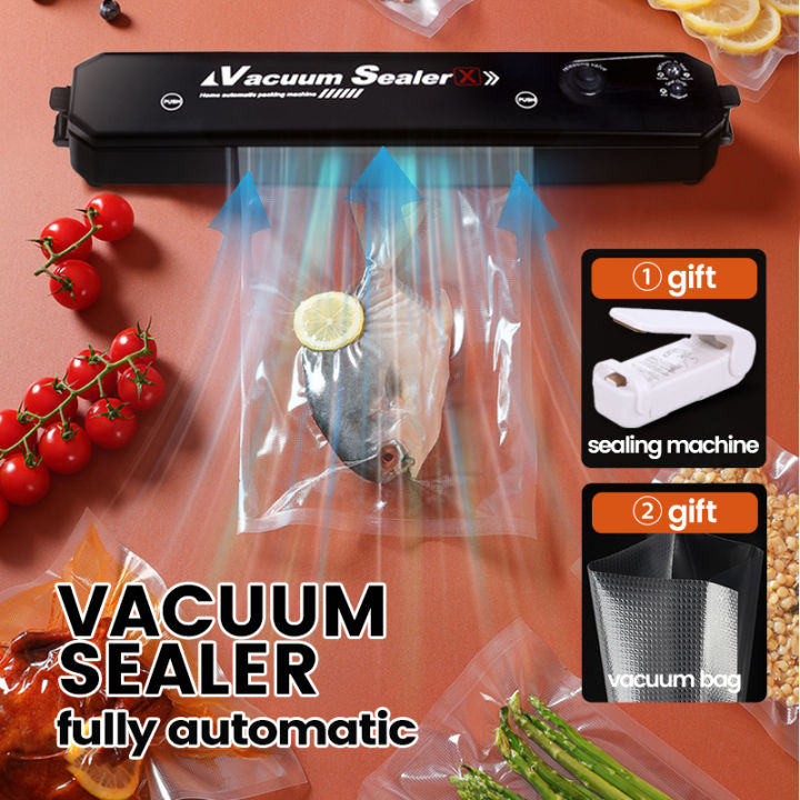Food Vacuum Sealer Packaging Machine Electric Automatic Vacuum Sealing  Sealer Busines Manual Dry Wet Fresh Food Storage Preservation send plastic  bag