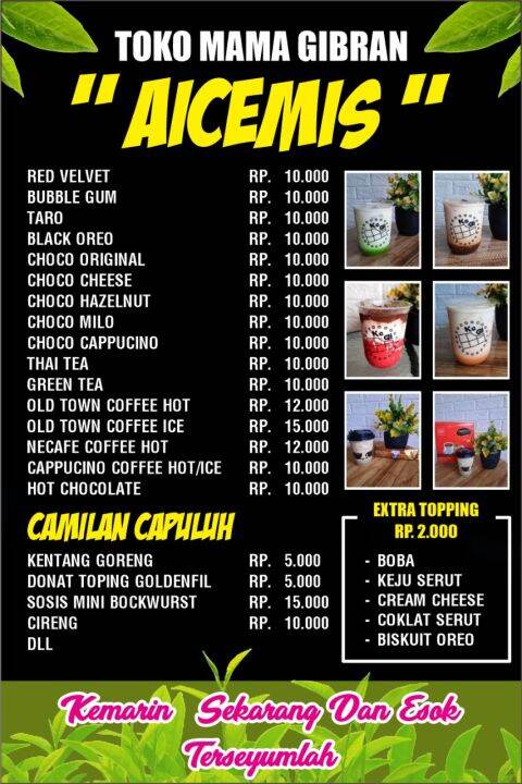 DAFTAR MENU BOBA / DAFTAR MENU THAITEA / DAFTAR MENU MINUMAN / DAFTAR ...