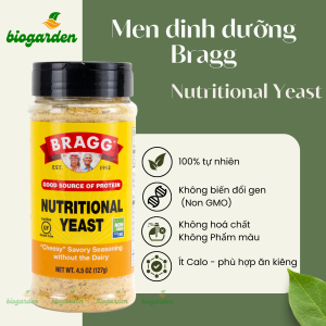 Men dinh dưỡng Nutritional Yeast 127g Bragg - Ăn Chay - Ăn Kiêng - Ăn thực dưỡng - BioGarden