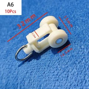 NEXTYOO 10Pcs Curtains Hook Ring Slider Curtain Wheels Rail Furniture Hardware Straight Curved Track Rollers Curtain Track Accessories Durable Decorative Curtain Rod Pulley