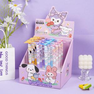Christmas Gift Halloween 5Pcs Hot sanrio Kawaii 0.5Mm Fan Pen Hello Kitty Cartoon Cute Black Gel Pen Kuromi Fashion Student Stationery School Starts Gift