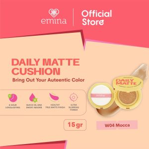 Emina Daily Matte Cushion - Bedak Basah Matte Finish Tahan Lama Makeup Emina BPOM