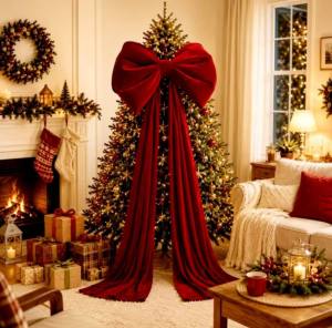 LL Oversized Christmas Bow for Home Office Events - for Christmas trees windows doors and others oversized big bow made of excellent fabric - reversible - decorative - excellent quality - excllent quality - fabric from abroad - classy and elegant -