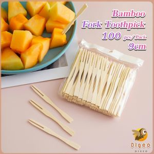 Digeo Bamboo Fork Small Fork for Siomai Takoyaki Fishball Fruits Salads Desserts 100 pcs