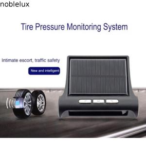 NOBLELUX LCD Display Car Tire Pressure Alarm Solar 4 External Sensors Auto Security Alarm Systems Portable Real-Time Pressure Detection Tire Safety Warning