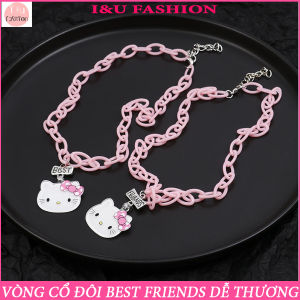 Dây chuyền vòng cổ đôi cặp BEST FRIENDS chú mèo hoạt hình siêu dễ thương dây to bản nổi bật độc đáo thời trang cá tính nam nữ ấn tượng mới lạ VC-87