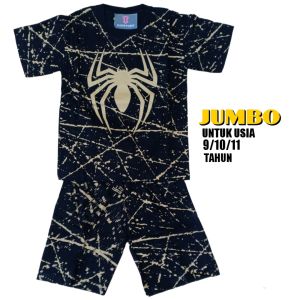 Setelan Kaos Anak Laki Laki Lengan Pendek Kaos dan Celana Jumbo Bergambar Karakter kartun Lucu Super Herro Batman Spidermen Umur Usia 9 10 11 Tahun-KIDZTUBS1904013124