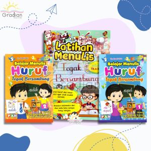 [PAKET 3] Buku Latihan Menulis Tegak Bersambung untuk TK dan SD Dan Belajar Menulis Huruf Tegak Bersambung Jilid 1&2