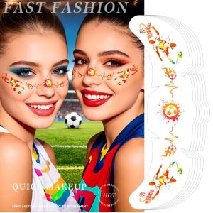 NO4 PANDA Sports Event Match Football Face Temporary Tattoo Y2k Spicy Girl Freckle Makeup Face Tattoo Sticker Disposable Long Lasting Soccer Freckle Tattoo Men Women Kids