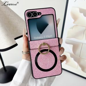 Luxury Ring Holder Bracket Case for Samsung Galaxy Z Flip 6 5 4 3 7 8 flip6 Magnetic Stand Wireless Charging Shockproof Cover