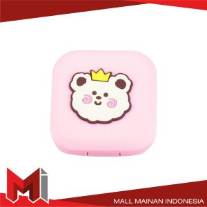 MallMainan-K163 Kotak Tempat Softlens Motif Karakter dengan Cermin Praktis Portable / Mini Softlens
