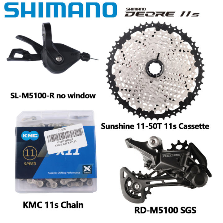 SHIMANO DEORE M5100 1x11 Speed Groupset MTB Mountain Bicycle M5100 Shifter  Rear Derailleur Deore M5100 11-42T 11-51T Sunshine Cogs Sunrace CSMS8 CSMX8  11-46T Cassette With Chain Bike Kit | Lazada PH