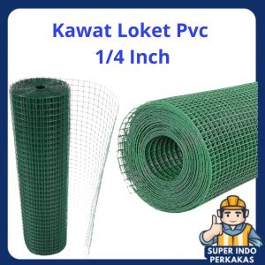 Kawat loket pvc hijau 1roll 10meter kawat kandang ayam burung 1/4inch