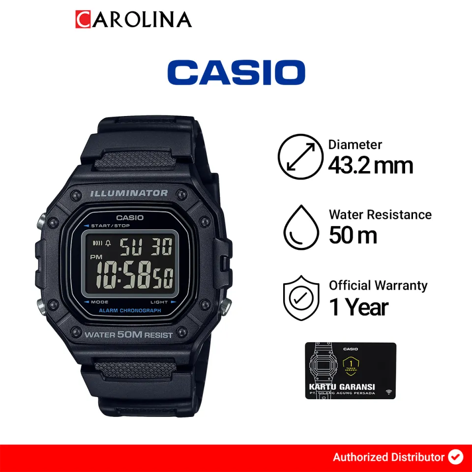 Jam Tangan Pria Casio General W-218H-1B Illuminator Digital Dial