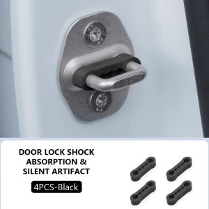 SEAMETAL 4pcs Car Door Lock Shock Absorber Pad Silicone Anti-Vibration Silent Damper Buffer Door Lock Buckle Protector