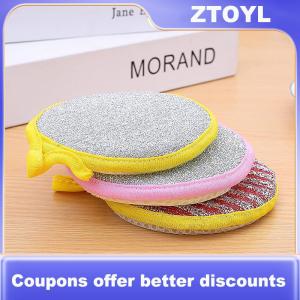 【ZTOYL】 3 10 miếng bọt biển rửa bát đĩa hai mặt bàn chải rửa bát đĩa dụng cụ nhà bếp tái sử dụng làm sạch gia dụng