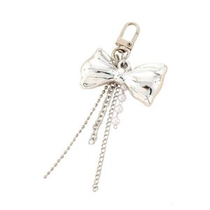 Aesthetic keychains Lovely Bag Pendant Charm Pearls Bows Keychains Charms for Women Bag Purse Backpack Decorations Gifts