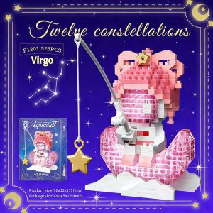 Twelve Constellations Astronaut Set Mini building block toy With Luminous Valentines Day Birthday Gift for Girls