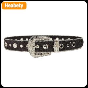 【2-3 ngày giao hàng】 Sáng bóng Rhinestone rộng vành đai phụ nữ ăn mặc vành đai dành cho người lớn Rhinestone vành đai ăn mặc tinh thể kim cương vành đai