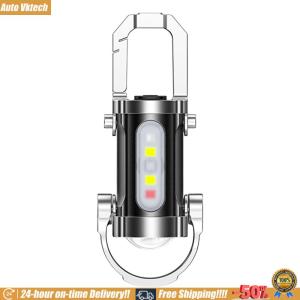 [Auto Vktech] COB LED Keychain Flashlight Multifunctional Pocket Flashlight USB Rechargeable Portable Keychain Torch for Outdoor Emergency