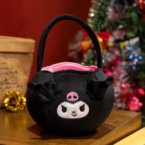 VMQ Sanrio x Halloween Kuromi Melody Demon Pumpkin Candy Basket Plush Cosmetic Bag Gift For Girls Party Handbag MV
