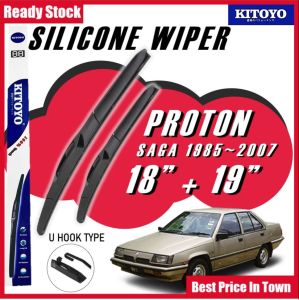 KITOYO Premium Nano Silicone Car Wiper Windshied For Proton Saga 1985 2003 2004 2005 2006 2007pengelap kereta 雨刮 18 Inch + 19 Inch Hujan