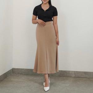 Rok Mermaid Korean Polos Lunar Maxi Premium Scuba Style Duyung Panjang Flare Skirt Bawahan Wanita