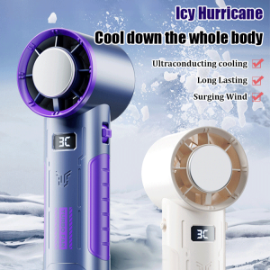 Mecha mini handheld fan cooling large wind outdoor portable air conditioning ice mini handheld fan
