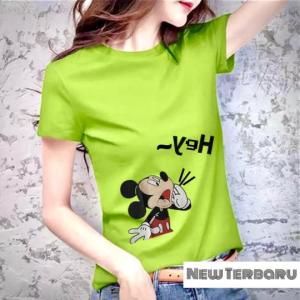 BAYAR DI TEMPAT(COD)-Kaos Wanita Miky Hey kekinian//T-shirt Distro //Baju Atasan Cewek Masa Kini