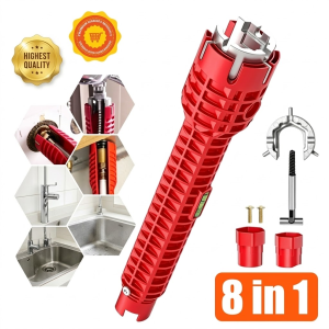 Multi-purpose 8 in 1 Hand Wrench Tool Professional Sink Wrench Kit Household Repair Water Pipe Faucet Sink Plumbing Socket Wrench Flume Magic Wrench