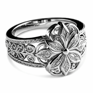 SIQIN Light Luxury Hollow Carved Ring Elegant Vintage Flower Ring Sweet Simple Finger Jewelry Girls