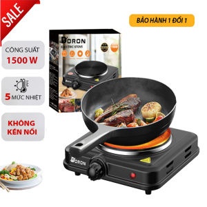 Bếp điện DORON 1500W lớn nhất thị trường gia nhiệt kép không kén nồi