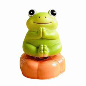 CMIEWN5 360° Rotation Resin Frogs Figurines Cartoon Creative Rotating Lucky Frogs Tabletop Small Ornaments Anti-slip Cute Animals Statue Car Interior Decor