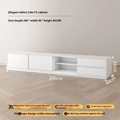 [Cozy ]Solid Wood TV Cabinet and Coffee Table Combination Modern Multifunctional TV Console Floor to Cabinet Luxury Black