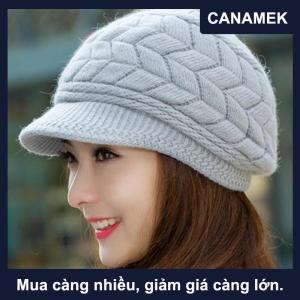 【CANAMEK】 Mũ nữ dệt kim Mũ nồi rộng dệt kim ấm áp mùa đông Mũ Beanie Mũ trượt tuyết