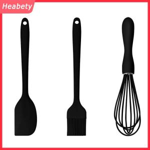 Heabety 3 cái bộ Silicone Baking Set bánh kem thìa scraper bếp hộ gia đình trứng Whisk thịt nướng dầu bàn chải tiện ích nhà bếp Nguồn cung cấp