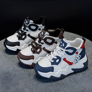 Contrast color casual shoes that increase height by 7 cm